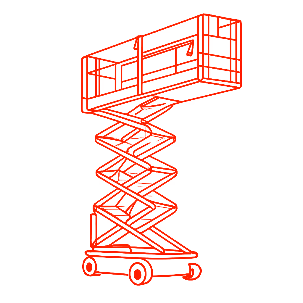 Illustration of a Bailey scissor lift platform