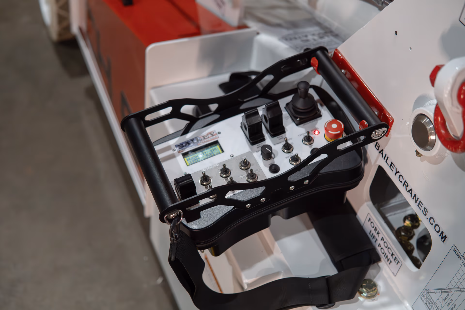 Wireless remote control for the Bailey CH 6 Compact Handler with joystick and function switches