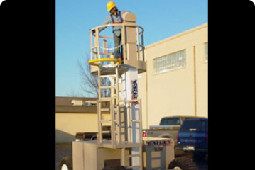 engineer working with the help of a crane