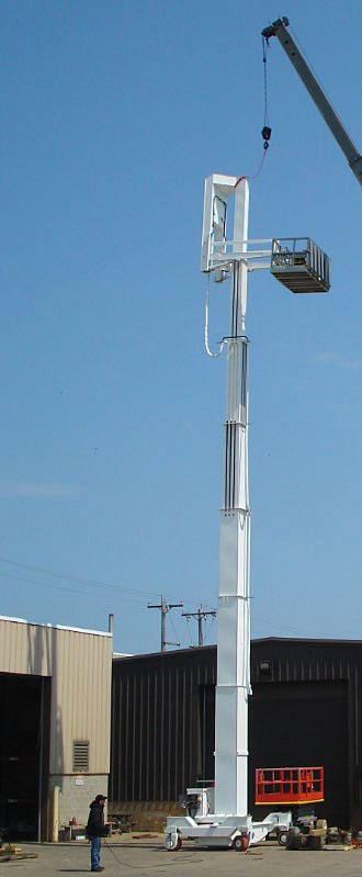 engineer working with the help of a crane